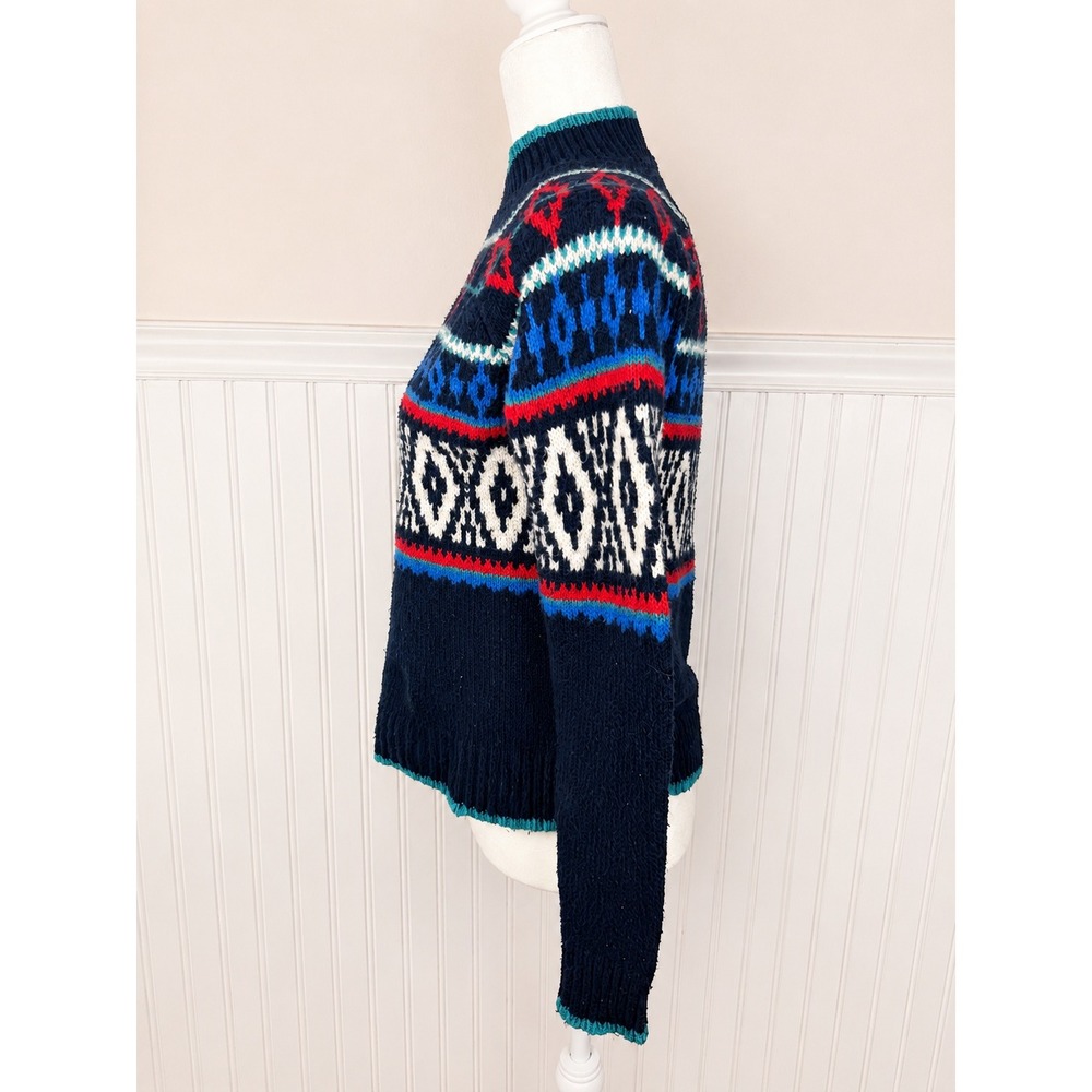 American Eagle Outfitters Fair Isle Mock Neck Knit Pullover - Picture 4 of 6